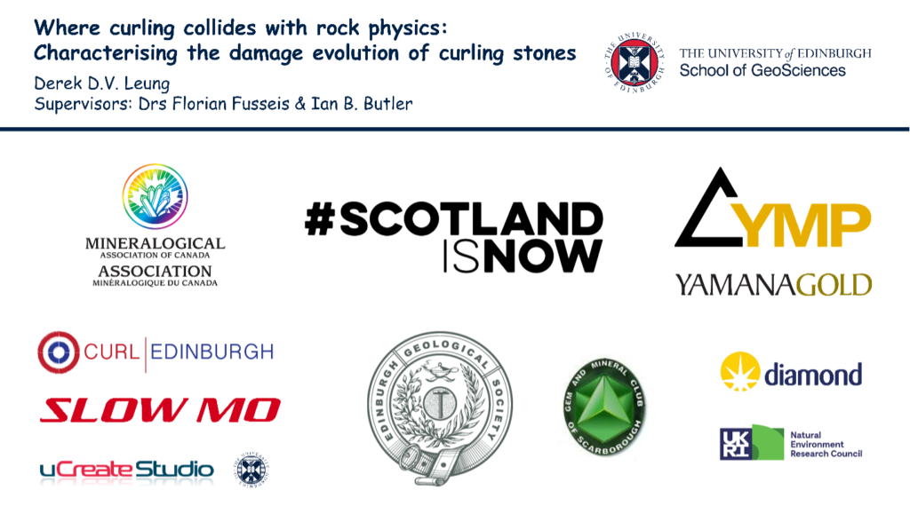 Logos of different funding sources to support Derek's research