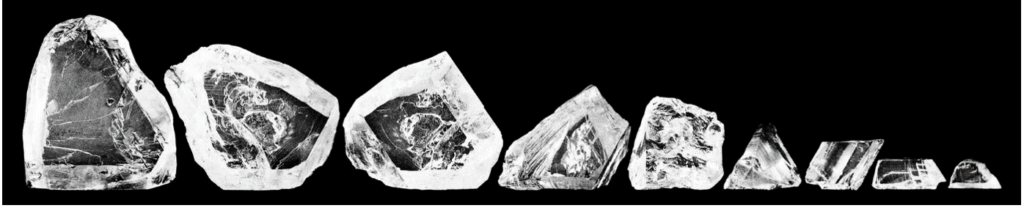 Diamonds shining on a black background