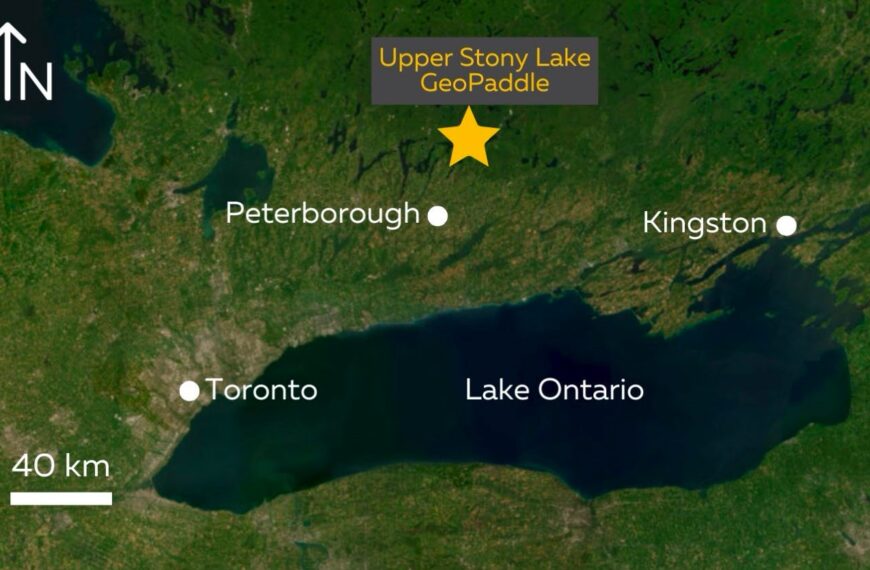 Map of Stony Lake GeoPaddle near Peterborough