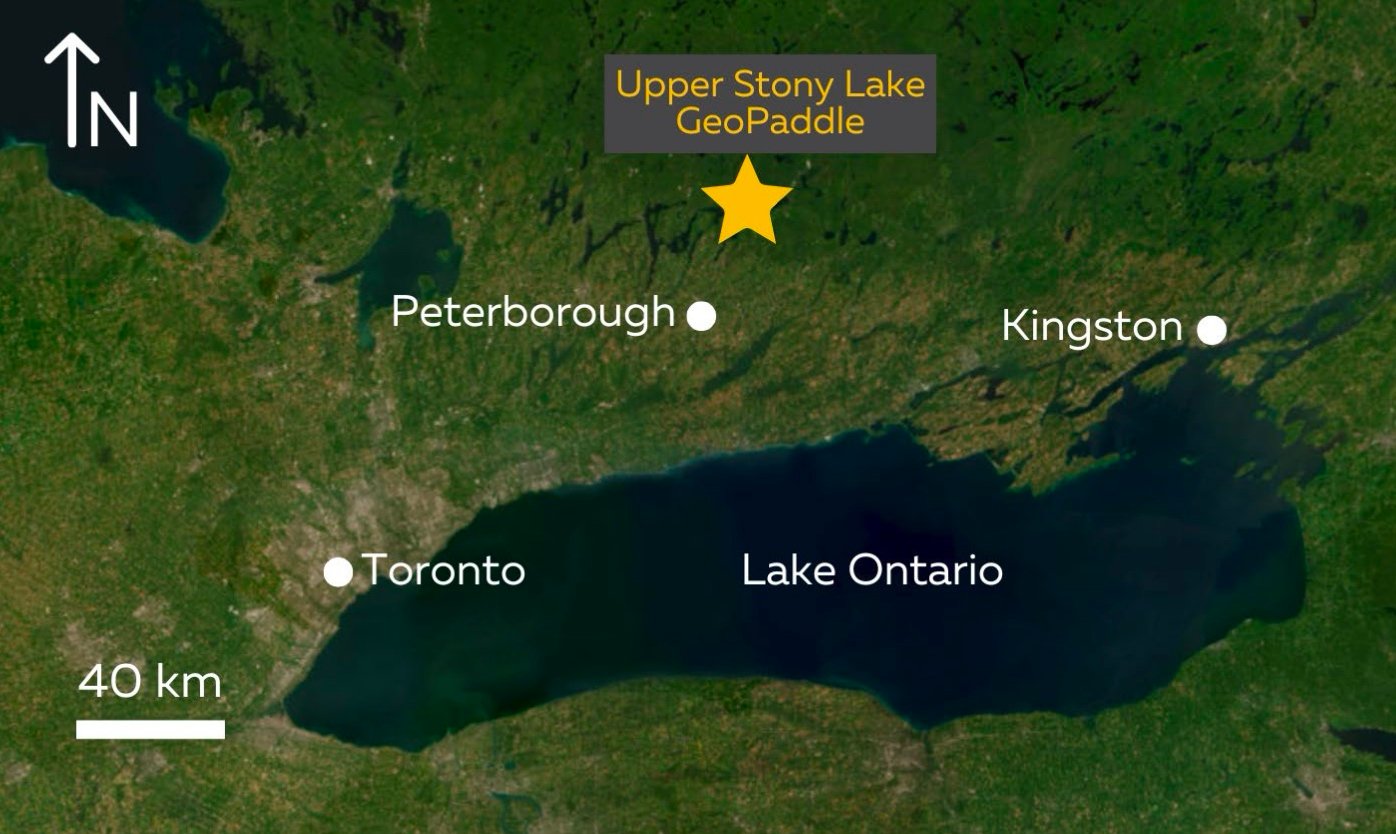 Map of Stony Lake GeoPaddle near Peterborough