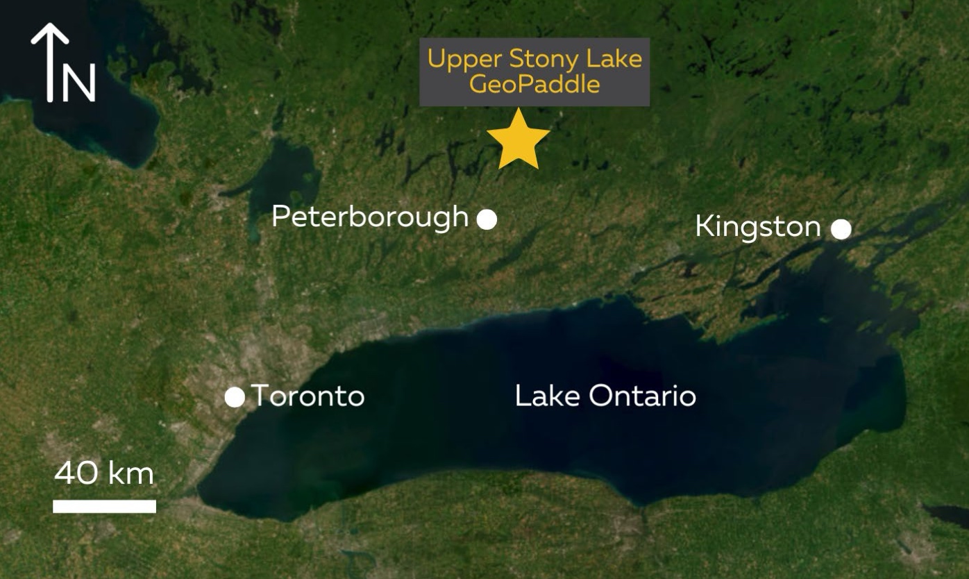 Map of Stony Lake GeoPaddle near Peterborough
